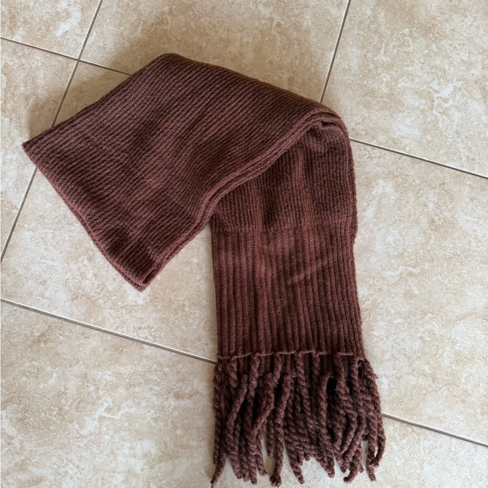 Free People Jaden Ribbed Fringe Blanket Scarfl